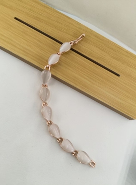 威妮华手链ins小众设计女学生玫瑰金猫眼石手环水滴时尚个性饰品