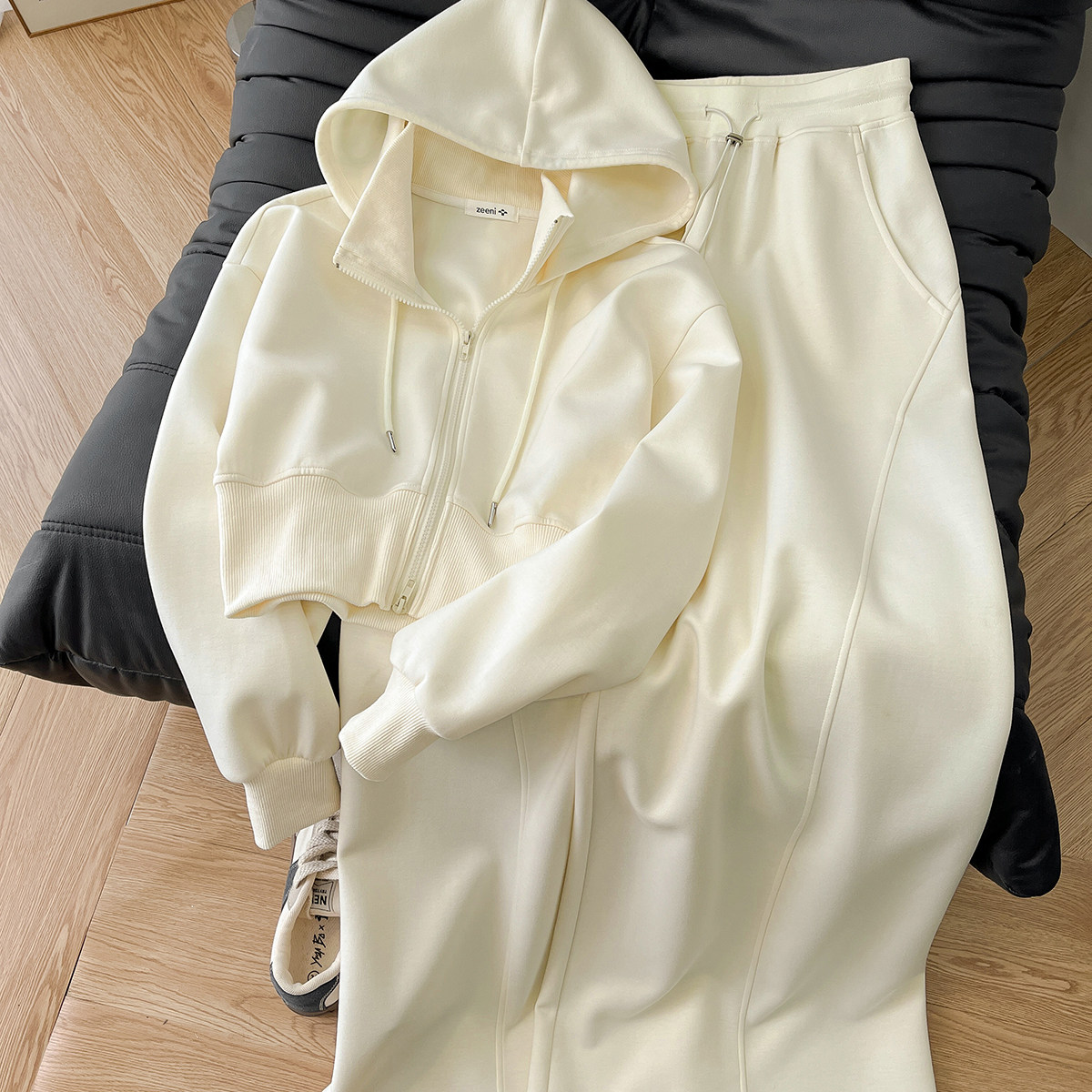 舒适哲学！连帽短款卫衣开衫外套女休闲运动裤高级感松弛慵懒套装,淘宝优惠券,粉丝福利购,淘宝优惠卷