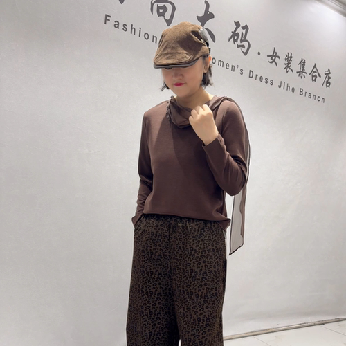 6560女权贵族秋冬新款欧货打底衫加大码女装胖妹妹百搭显瘦气质衫 - 图3