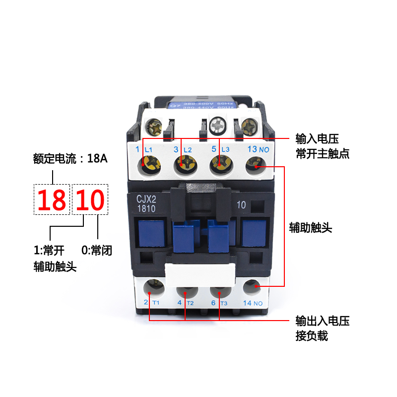 交流接触器CJX2-0910/12A18A25A32A40A50A65A80A单相220V三相380V - 图1