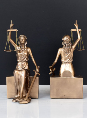 创意仿铜正义女神雕像雕塑书档律所办公室摆件装饰品送律师的礼i.