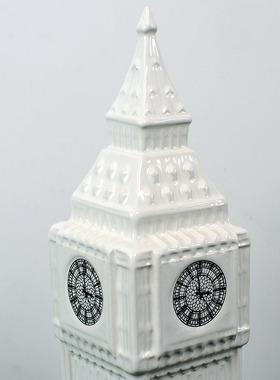 建筑伦敦白色酒柜陶瓷摆件创意