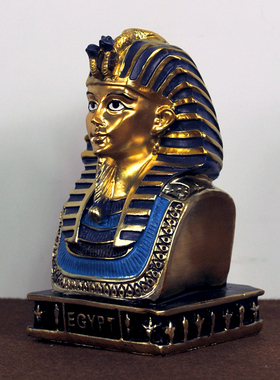 树脂古埃及图坦卡蒙法老头像雕塑
