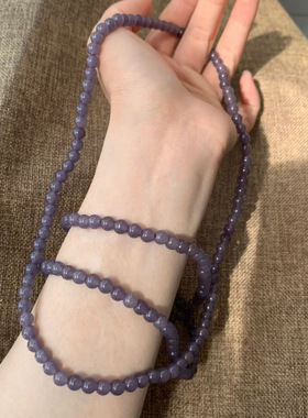 爆款冷门女款小众手链高颜值手串紫色多圈三圈手串紫水晶手串