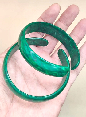 14mm宽绿角开口简约手镯女款