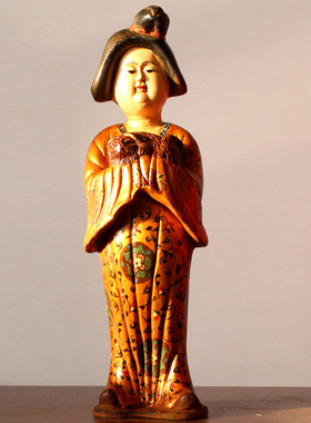 陶瓷鎏金手绘摆件家居客厅古玩