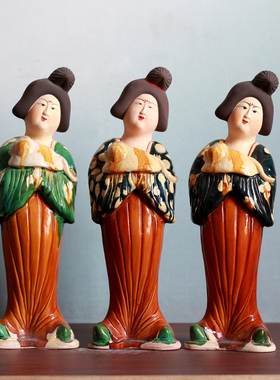 陶瓷仕女图复古古典装饰摆件