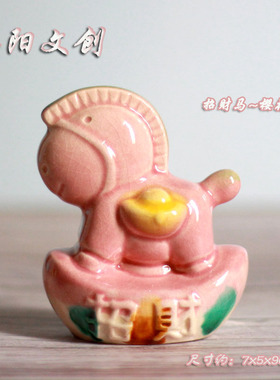 洛阳旅游纪念品唐三彩小胖马礼品