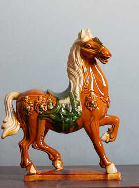 工艺品送领导家居招财马摆件中式