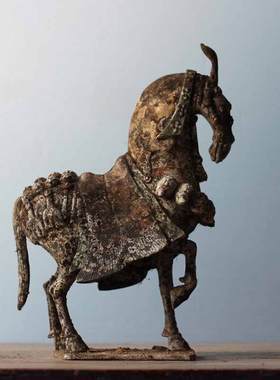 彩陶南北朝战马收藏品古玩