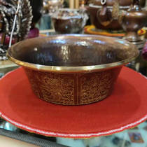 Nepals red copper handcrafted water supply finance god plate Tibetan bala water supply chaedison