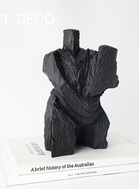 黑色新中式风抽象样板间艺术品