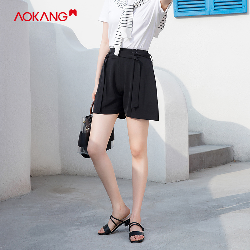 奥康女鞋旗舰店奥康女鞋 夏季新款pu皮平底气质慵懒凉拖外穿低跟拖鞋网红ins3