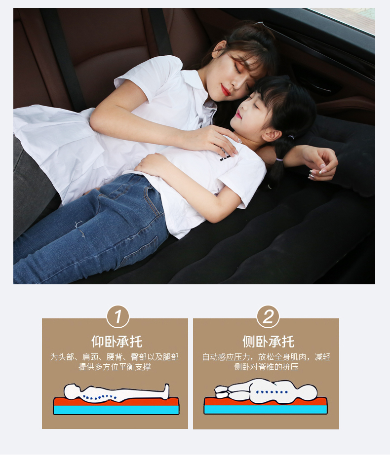 哪吒U专用充气床车载旅行垫汽车后座睡垫SUV后备箱睡觉折叠气垫床 - 图1