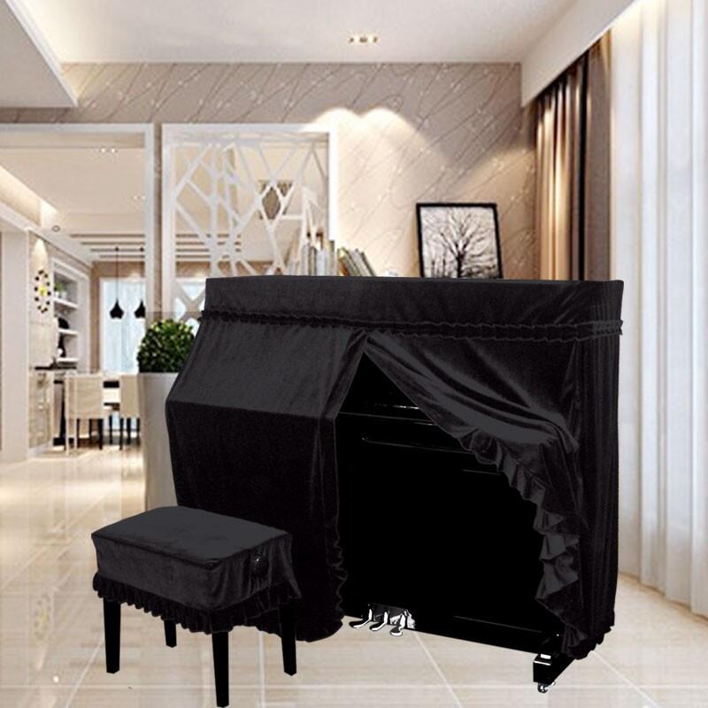 意大利加厚丝绒钢琴罩全罩布艺高档琴套防尘凳罩欧式简约现代包邮 - 图1