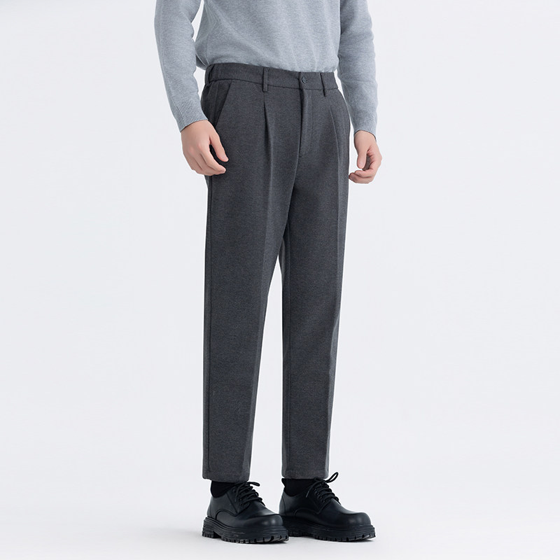 高级感松紧腰秋冬加厚毛呢裤男九分裤秋冬男士休闲裤宽松抗皱长裤,淘宝优惠券,粉丝福利购,淘宝优惠卷