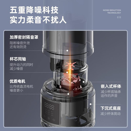 蓝宝破壁机家用豆浆机轻音加热全自动小型柔音料理机多功能非静音 - 图1