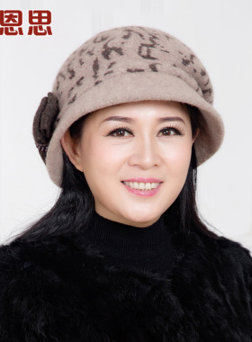 女士秋冬天毛呢蝴蝶结保暖贝雷帽