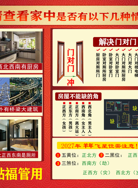 2027年手绘正品五行八卦福字门贴