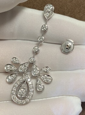 芮恩18K9K金培育钻莫桑钻天然钻约瑟芬冠冕宴会豪华耳环可定制