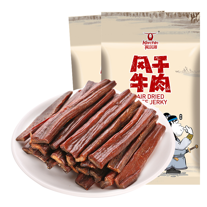 内蒙古科尔沁超干风干牛肉干特产150g*2袋 - 图0