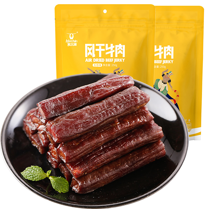 科尔沁风干牛肉250g*2袋独立包装休闲零食 - 图1