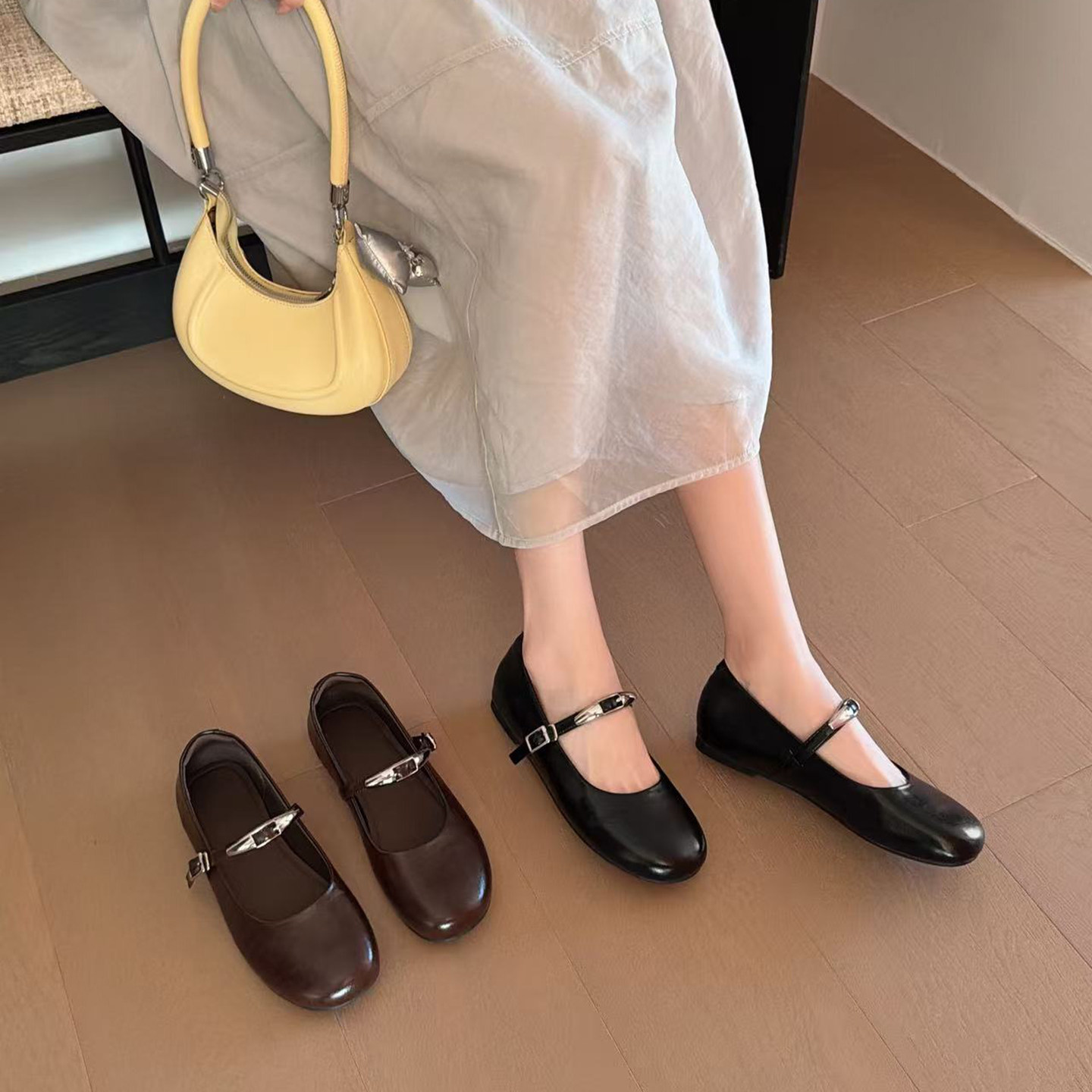 复古风圆头玛丽珍鞋女2026新款配裙子软皮软底奶奶鞋通勤平底单鞋,淘宝优惠券,粉丝福利购,淘宝优惠卷