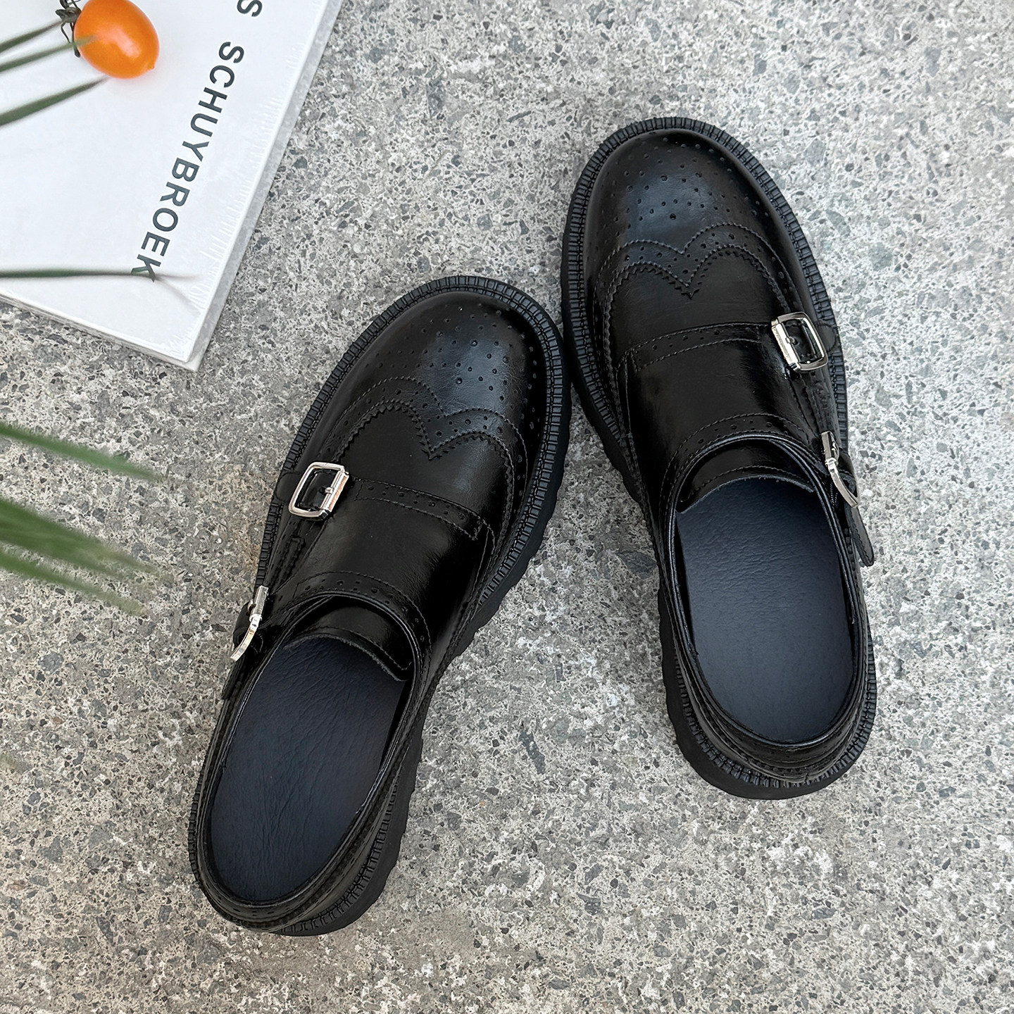 真皮小皮鞋女2026新款百搭厚底雕花布洛克德训鞋圆头深口黑色单鞋,淘宝优惠券,粉丝福利购,淘宝优惠卷