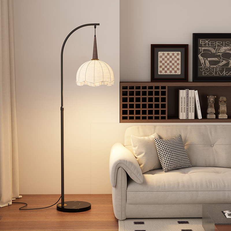 侘寂风钓鱼灯落地灯客厅沙发旁书房卧室床头灯复古高级感立式台灯 - 图1