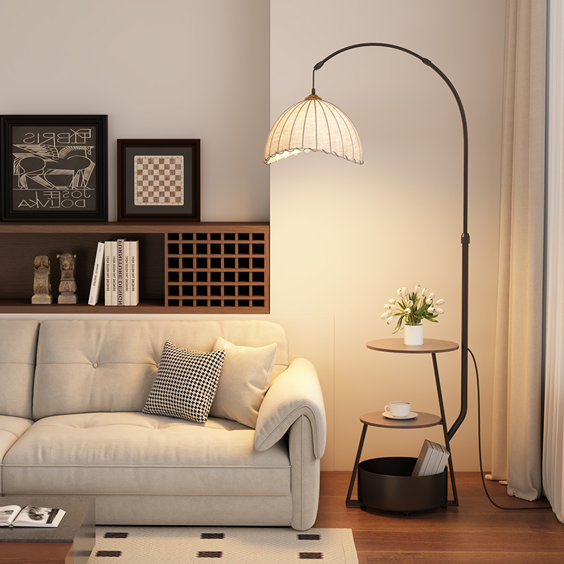 侘寂风钓鱼灯落地灯客厅沙发旁书房卧室床头灯复古高级感立式台灯 - 图3