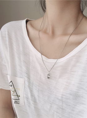 925纯银情侣招财纳福长项链