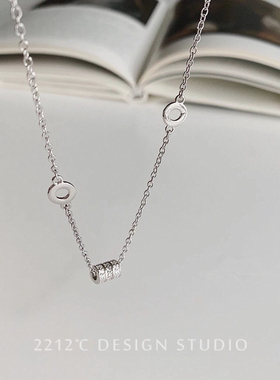 mini银饰锆石转运轮礼物锁骨链