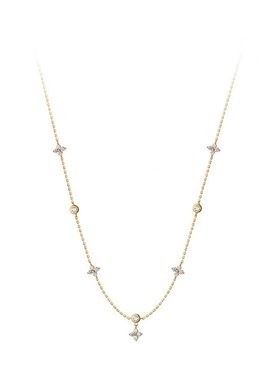 《星光熠熠》925银镀金项链 微镶锆石项链 百搭女神气质 生日礼物