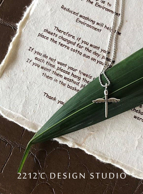 2212cs925纯银项链女仙女棒翅膀