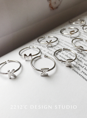 纯银字母可叠加尾戒王子异同款