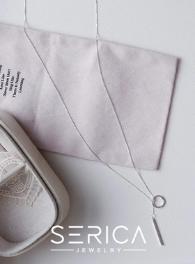 韩国纯银几何圆圈长款OL风项链