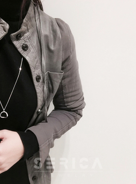 质感镂空几何圆圈环纯银锁骨链