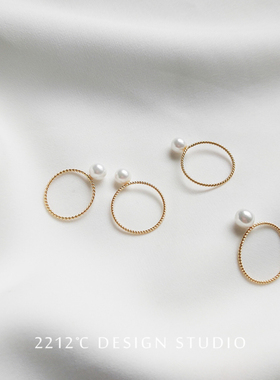 2212cs925纯银镀简约女珍珠戒指