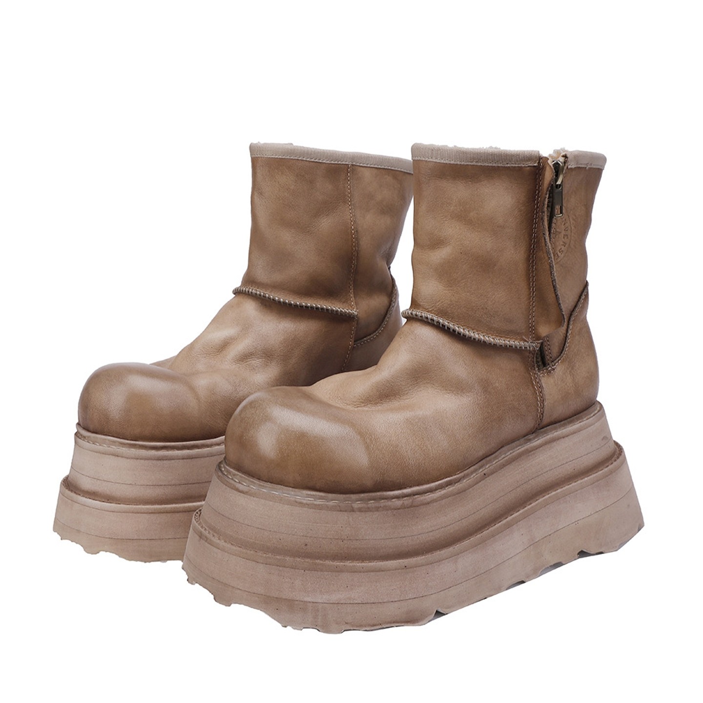 真皮羊毛时尚雪地靴女四月倾城冬季新款复古轻奢厚底棉靴勃肯短靴,淘宝优惠券,粉丝福利购,淘宝优惠卷