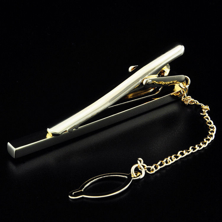 金色水钻领带夹领夹 人造水晶 电镀黄金领带夹 男士男式1