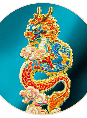 鱼化龙金属浮雕磁吸冰箱贴纪念品