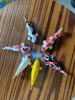 7公分锦鲤模型仿真锦鲤春节新年节日礼品摆件树脂手工绘画工艺品