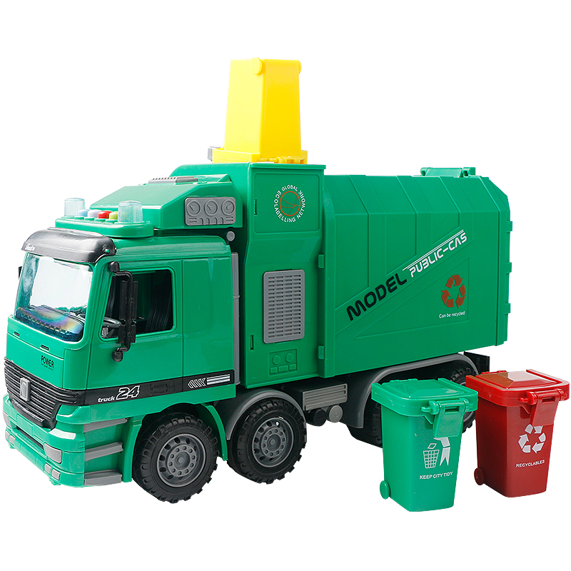 toy garbage truck with bins