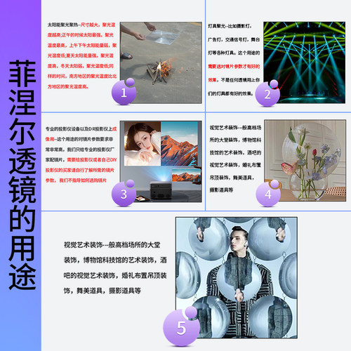 菲涅尔透镜聚光透镜圆形直径400MM 焦距240MMLED透镜科学实验 - 图2
