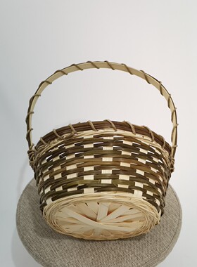 竹制用品篮子开业花篮篮子插花手提采摘蓝水果篮鲜花蓝手工竹蓝