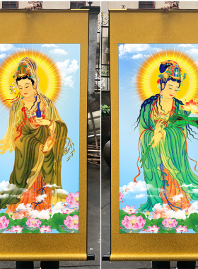 丝绸卷轴画防水不褪色已装裱挂轴