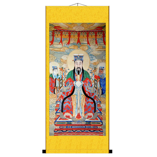 东岳大帝画像泰山神72司水陆画装饰画丝绸竖轴挂画字画不褪色包邮 - 图3