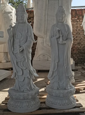 汉白玉观音石雕供奉佛像摆件