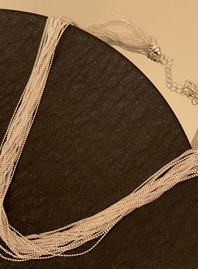 HEY TAO 星河粼粼 高级感多层银色颈链女项链2024新款配饰锁骨链