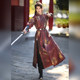 Tang Dynasty woven gold round collar robe, Chinese style crotchless robe